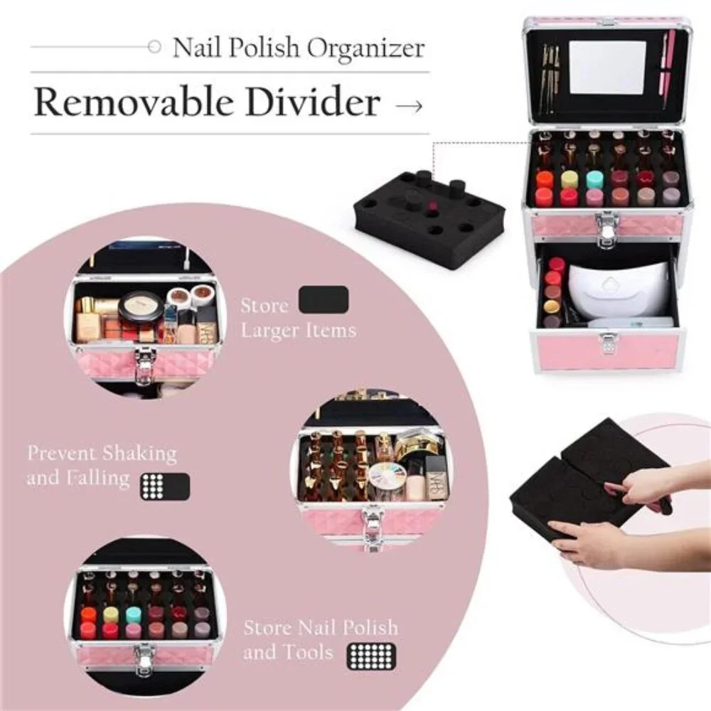 Makeup Box Makeup Train Case Cosmetic Storage Organzer